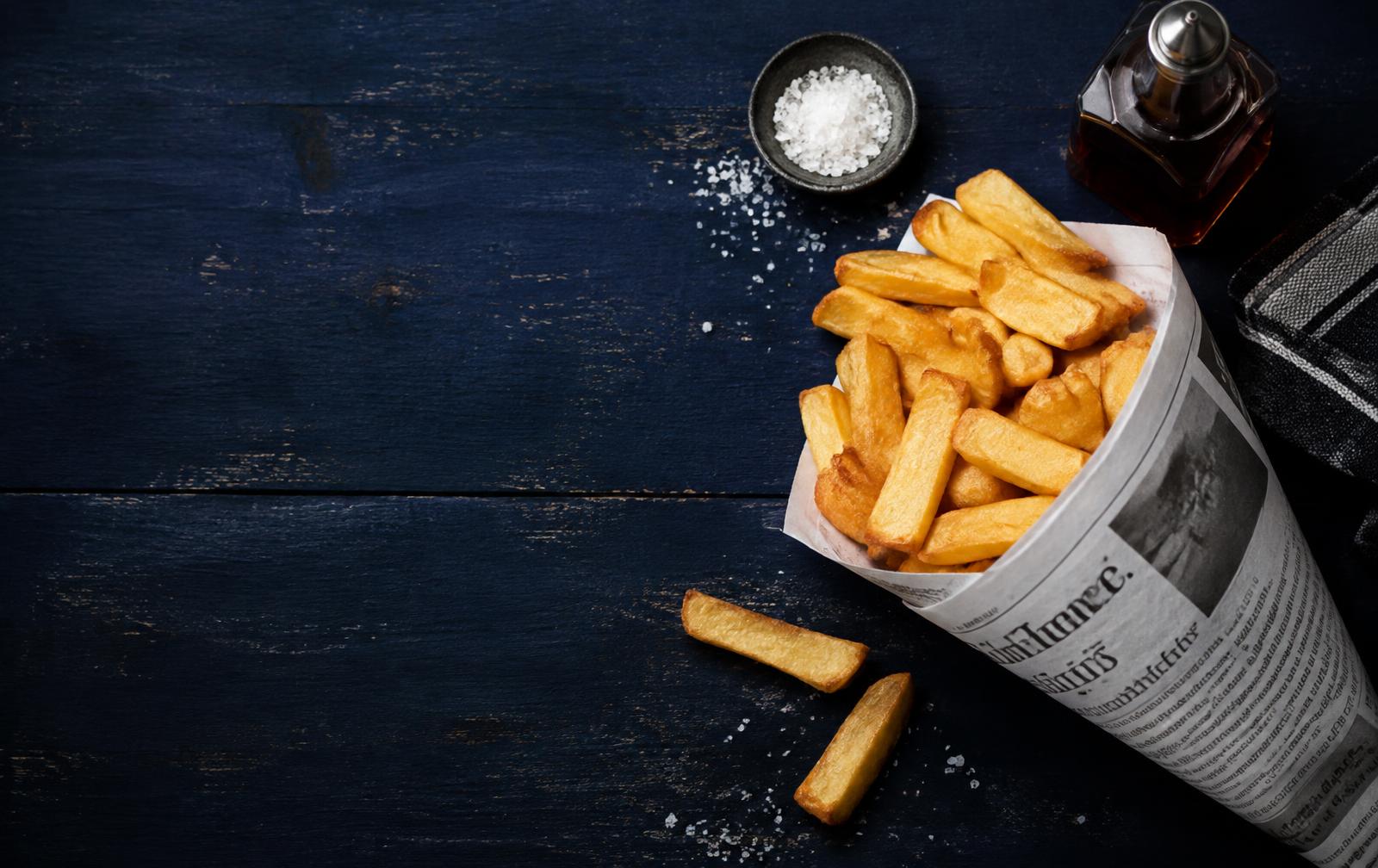 Chips in newspaper
